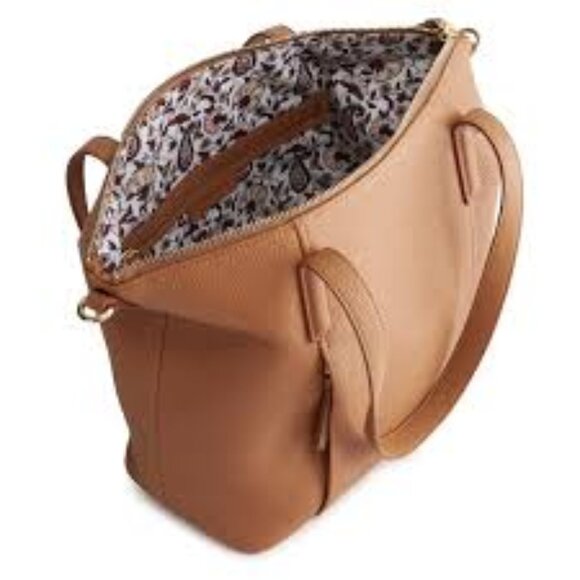 Vera Bradley Charlie Small Shoulder Bag in leather- Camel- NWT - Picture 2 of 7